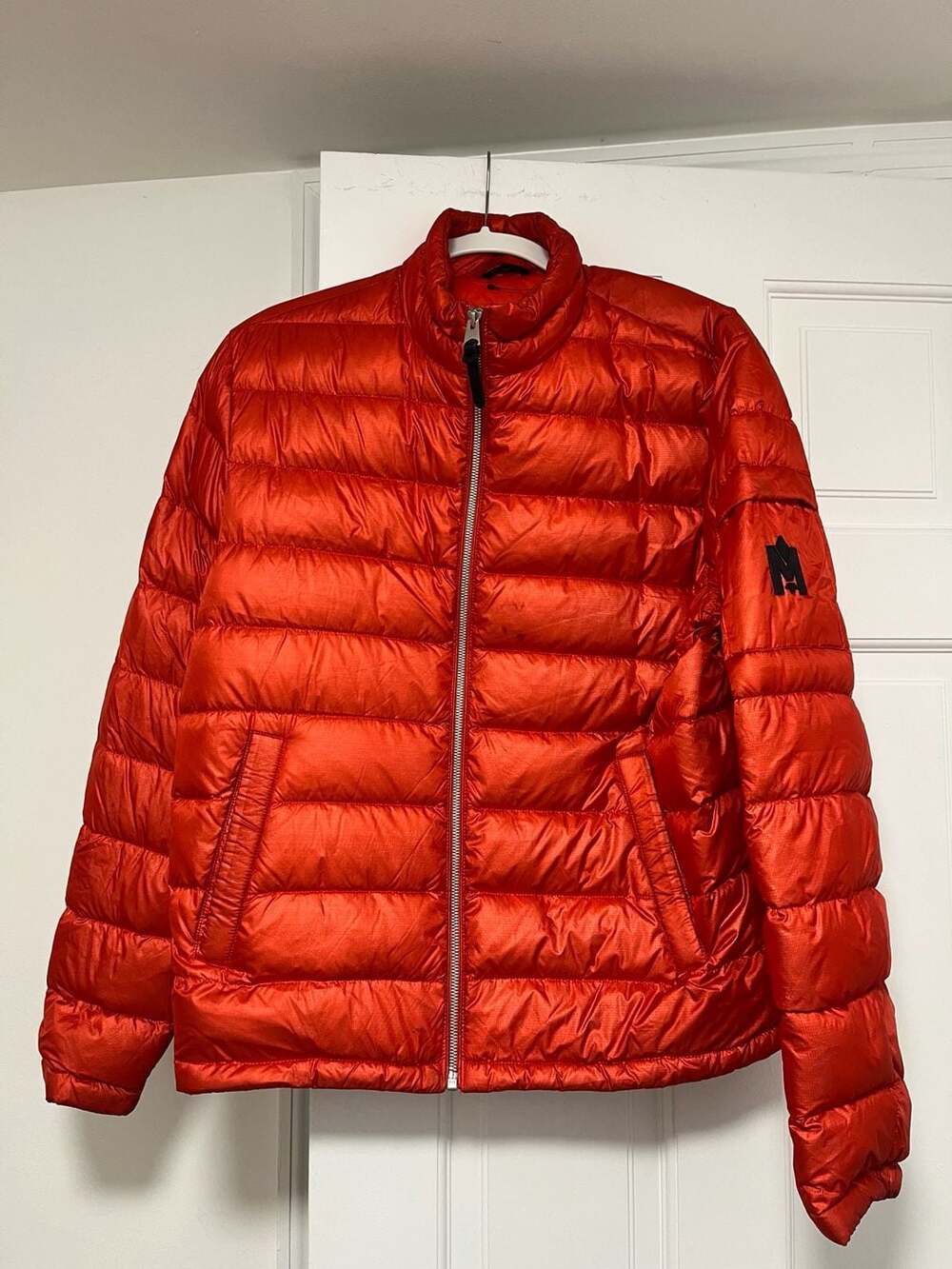 Mackage Down Puffer Jacket Size 40 Red Nylon